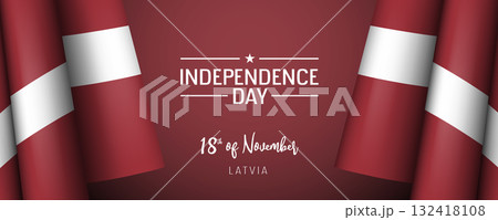 Latvia independence day vector banner, greeting card 132418108