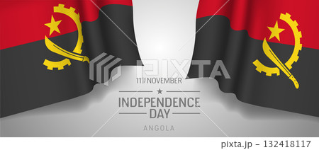 Angola happy independence day greeting card, banner with template text vector illustration 132418117
