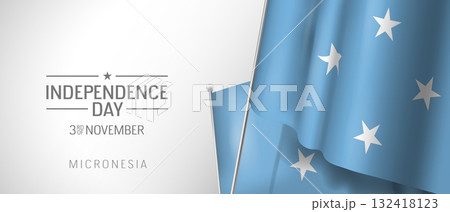 Micronesia happy independence day greeting card, banner vector illustration 132418123