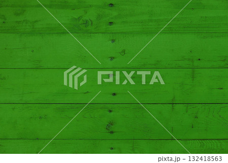 Green painted wooden planks background 132418563