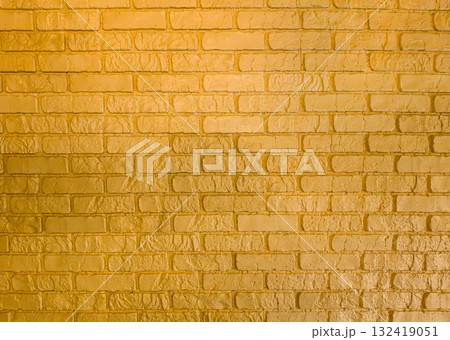 Yellow Brick Wall with Texture in Soft Lighting 132419051