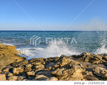 peaceful coastal scene, serene morning by sea, calm shoreline with gentle waves and tranquil mood peaceful coastal scene, serene morning by sea, calm shoreline with gentle waves and tranquil mood 132420110