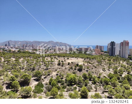 scenic coastal retreat, peaceful mediterranean vacation spot overlooking sea and urban landscape scenic coastal retreat, peaceful mediterranean vacation spot overlooking sea and urban landscape 132420241