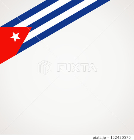 Corner ribbon flag of Cuba 132420570