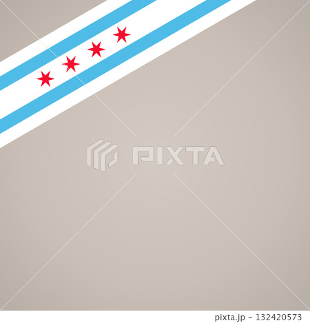 Corner ribbon flag of Chicago 132420573