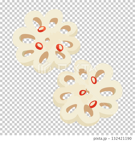 酢れんこん 水彩風手描きベクターイラスト 酢れんこん 水彩風手描きベクターイラスト 132421190