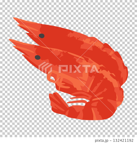 烤蝦水彩風格手繪向量圖 132421192