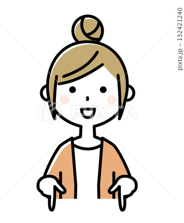 若い女性 ママ 指をさす 若い女性 ママ 指をさす 132421240