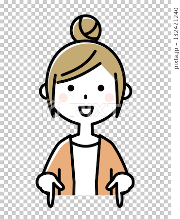 若い女性 ママ 指をさす 若い女性 ママ 指をさす 132421240