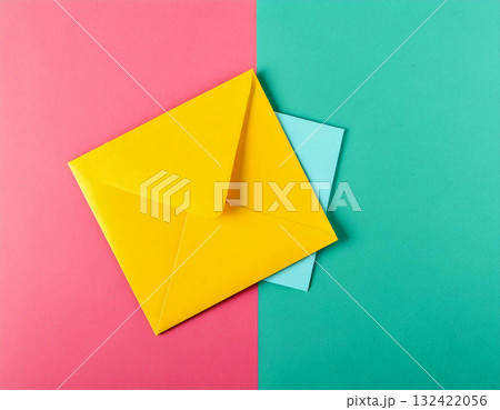 2色背景に映えるグリーティングカードの接写素材 2色背景に映えるグリーティングカードの接写素材 132422056