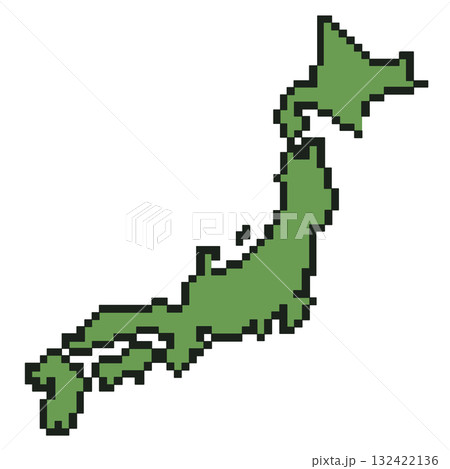 ドット絵風の日本地図「AI生成画像」 132422136
