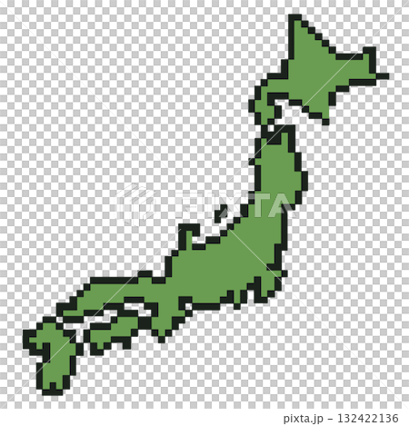 ドット絵風の日本地図「AI生成画像」 132422136