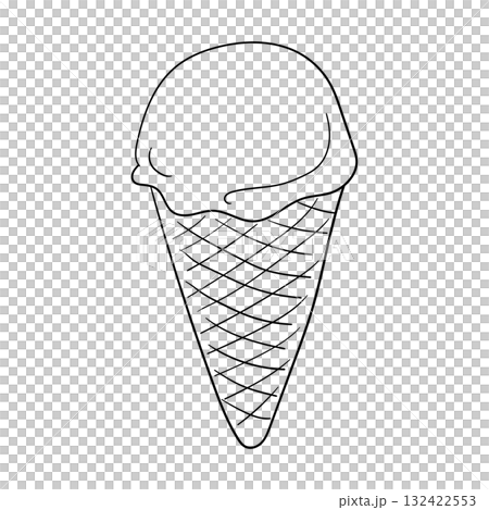 手繪冰淇淋線條藝術插圖 132422553