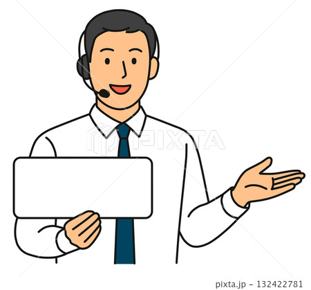 ホワイトボードを持って案内する男女「AI生成画像」 ホワイトボードを持って案内する男女「AI生成画像」 132422781