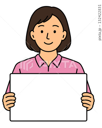 胸の前にホワイトボードを持つ男女「AI生成画像」 胸の前にホワイトボードを持つ男女「AI生成画像」 132422831