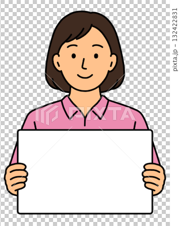 胸の前にホワイトボードを持つ男女「AI生成画像」 胸の前にホワイトボードを持つ男女「AI生成画像」 132422831