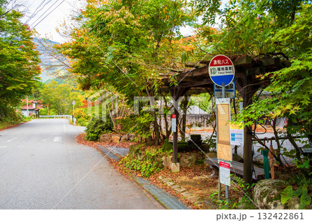 奥飛騨温泉郷《福地温泉》の秋　バス停 132422861