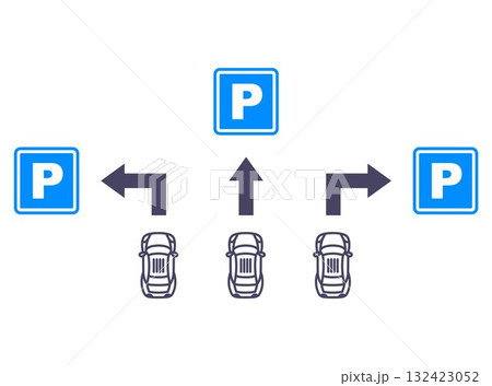 Drive to the car park. Arrow indicating the direction. Drive to the car park. Arrow indicating the direction. 132423052