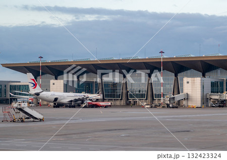 China Eastern Airlines Airbus A330 aircraft at Pulkovo Airport. 132423324