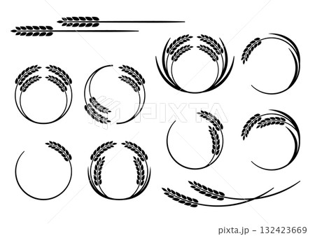 稲穂のマーク・フレームセット 132423669