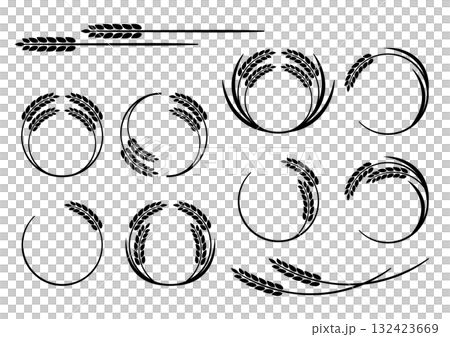 稲穂のマーク・フレームセット 132423669