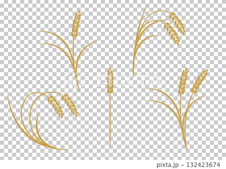 簡單的輪廓集稻穗 132423674