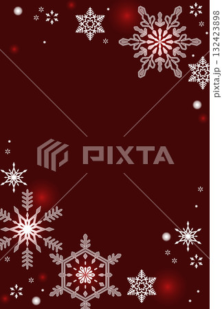 雪もようのクリスマス風・縦型テンプレート 雪もようのクリスマス風・縦型テンプレート 132423898