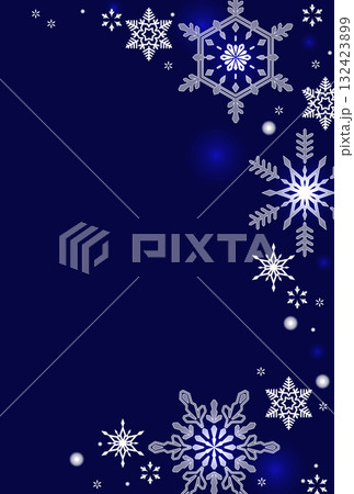 雪もようのクリスマス風・縦型テンプレート 132423899