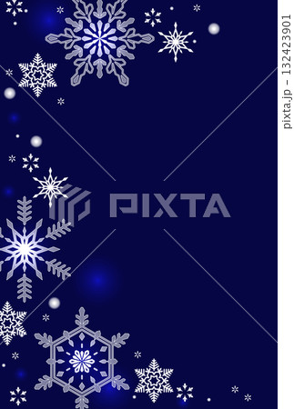 雪もようのクリスマス風・縦型テンプレート 雪もようのクリスマス風・縦型テンプレート 132423901