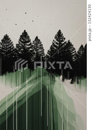 雪降る竹林 132424130