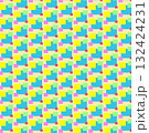 黄色ベースのカラフルな四角形パターン柄 132424231