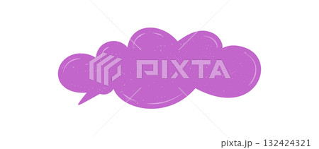 Hand drawn rough organic speech cloud in a patch bubble shape. Cloud bubble icon suggests chat and talk message. Irregular patch is ideal as a text element for modern conversation templates. 132424321