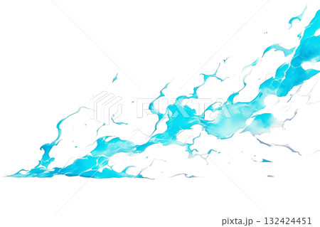 青い雷が走る電撃エフェクト、素材、背景なし、グラフィック、イラスト 132424451