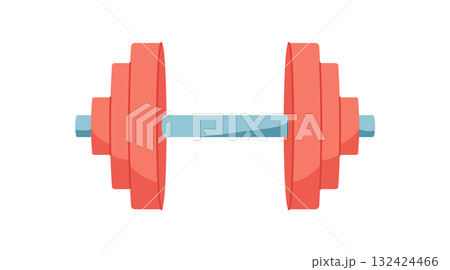 Flat cartoon dumbbell for gym and training. Dumbbell weight equipment for fitness and weightlifting. Strength tool workout exercise. Sport physical activity concept, colorful in style, suitable Flat cartoon dumbbell for gym and training. Dumbbell weight equipment for fitness and weightlifting. Strength tool workout exercise. Sport physical activity concept, colorful in style, suitable 132424466