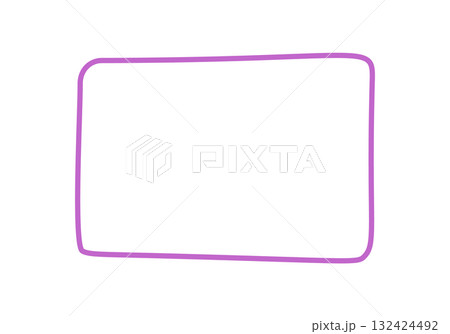 Fluid hand drawn quote frame outline. Rectangle box in organic shape creates a template with visible border for message or text. Modern minimal background for communication design. 132424492