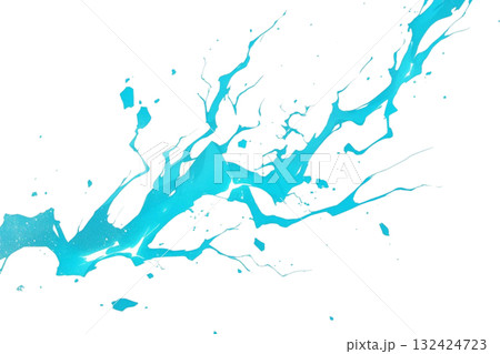 青い雷が広がる電撃エフェクト、素材、背景なし、グラフィック
