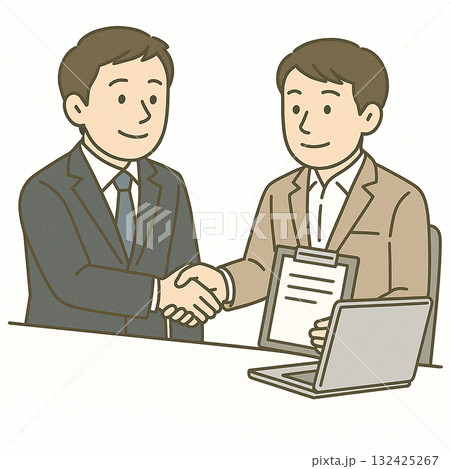 就労支援　パソコン基礎を練習している様子のイラスト 132425267