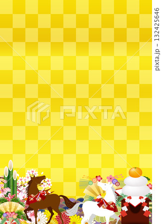 午 年賀状 干支 背景 午 年賀状 干支 背景 132425646