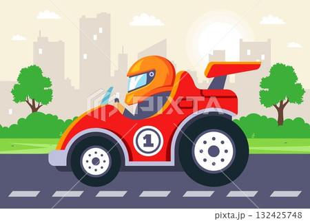 racing car on the track. 132425748