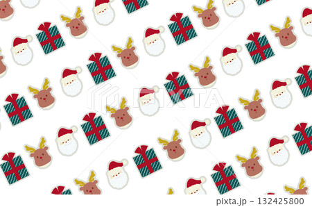 クリスマスのパターン(フチあり) 132425800