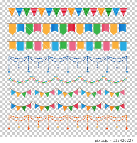 花環、線條插圖素材集 132426227