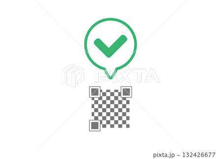 QRコードとチェックマーク 132426677
