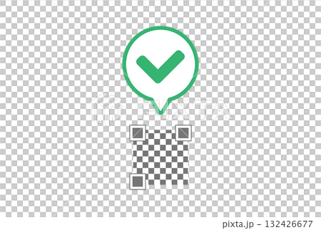 QRコードとチェックマーク 132426677