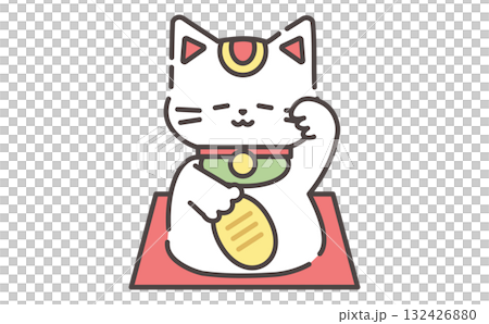 金運を招く右手の招き猫イラスト Lucky Maneki Neko with Coin 金運を招く右手の招き猫イラスト Lucky Maneki Neko with Coin 132426880