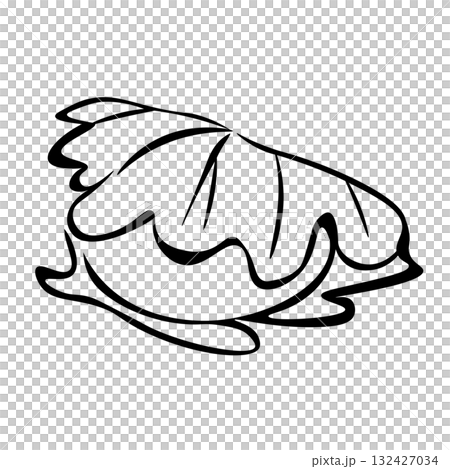 柏餅の線画ベクターイラスト 132427034