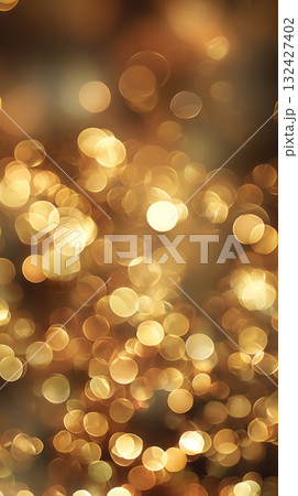 Golden Light Bokeh Background Festive Abstract Blurred Circles with Warm Hues 132427402