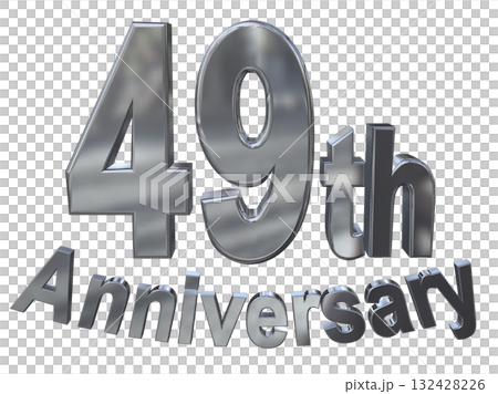 3DCG文字「49th Anniversary/49周年マークキラキラ」 132428226