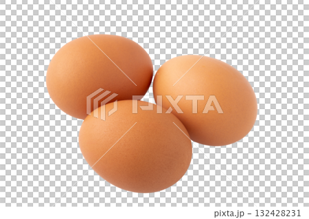 透明背景（png）に赤色の鶏の卵（赤玉） 132428231