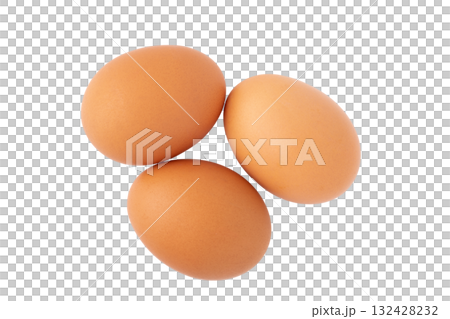 透明背景（png）に赤色の鶏の卵（赤玉） 132428232