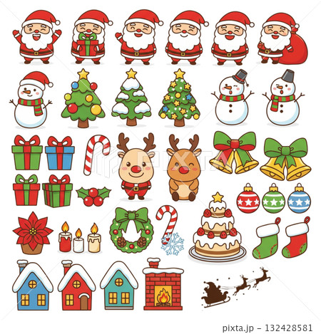 かわいいクリスマスのイラスト素材 132428581